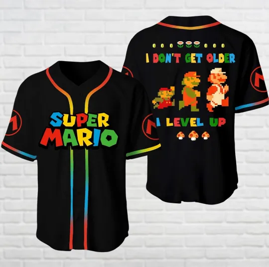 Discover Super Mario Baseball Jersey Mario Bros Jersey Video Game Jersey