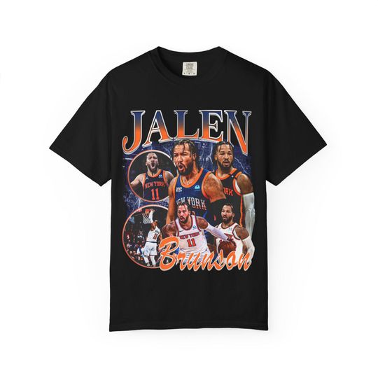 Jalen Brunson Unisex Garment-Dyed T-Shirt, Basketball Fan Apparel, Team Spirit Tee