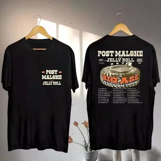 Discover Post Malone And Jelly Roll Tour 2025 Unisex T-shirt