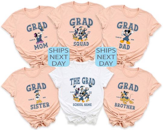 Vintage Mickey and Friends Disney Graduation Shirt, Disney Grad Family Trip Tee, Class of 2025