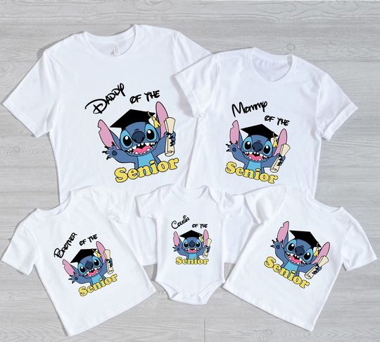 Stitch Graduation Family Shirt, Custom Disney Graduation Shirt, Stitch Senior 2025 Shirt