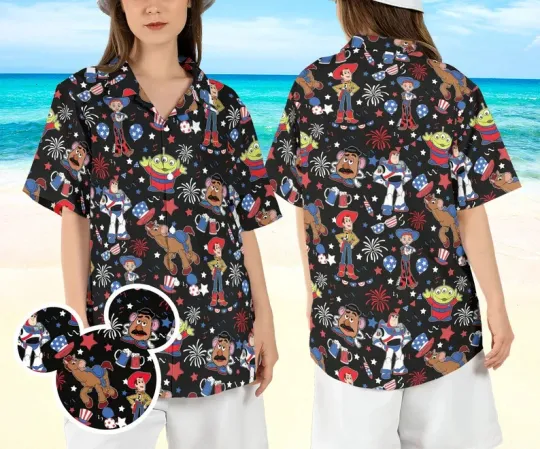 Discover Mickey and Friends 4th of July 3D HAWAII SHIRT