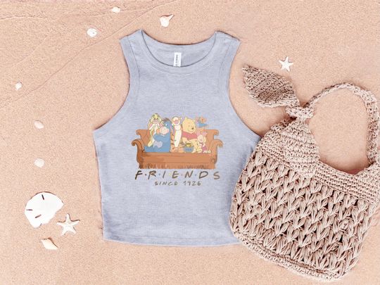 Retro Winnie the Pooh Racerback Crop Tank Top, Winnie the Pooh and Friends Tank Top, Since 1926 Birthday Tee
