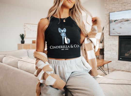 Cinde & Co Racer Tank Top, Retro Storybook Racerback, 1950s Fairy Tale Princess Tee