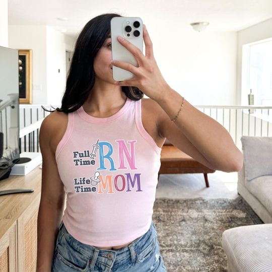 Full Time RN Mom Life Racer Tank Top - Nurse Mama Racerback