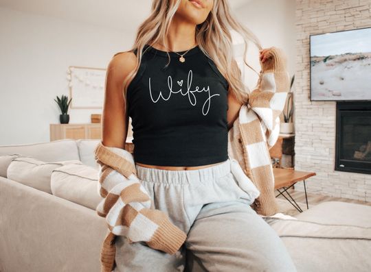 Wifey Racer Tank Top - Bridal Shower Gift, Just Married, Bride Shirt, Honeymoon Racerback