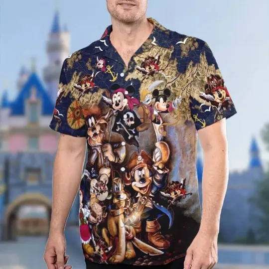 Pirates of the Caribbean Mickey Mouse Hawaiian Shirt