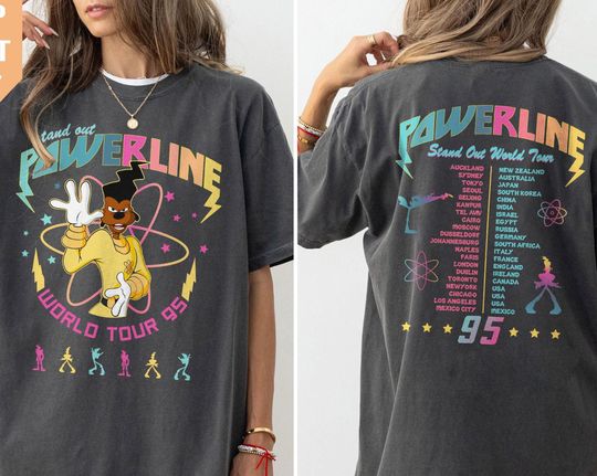 Retro 90s Goofy Movie Disney Shirt, Max Goofy Powerline Tour Shirt, Max Roxanne, Goofy Shirt, Goofy Dog Shirt, Disney Gifts