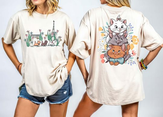 Disney The Aristocats Paris Shirt, Marie Toulouse Berlioz Cats T-Shirt, Cats Paris Shirt, Animal Kingdom Tee, Disney Cats