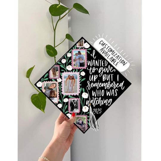 Custom Photo Collage Graduation Cap Topper, Personalized Grad Cap