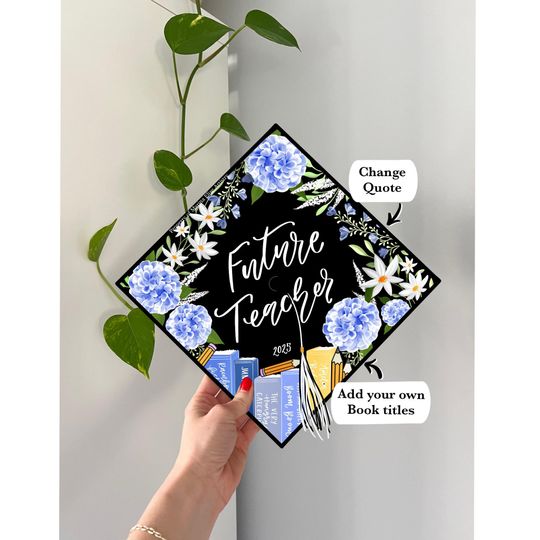 Teacher Graduation Cap Topper, Custom Grad Cap for Educators, Elementary Education Cap Decoration