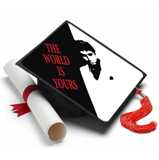 Grad Cap Topper Scarface The World Is Yours Decorations
