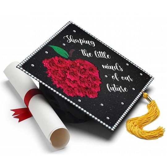 Printed Graduation Cap Topper - Shape Little Minds Future Teacher Decor