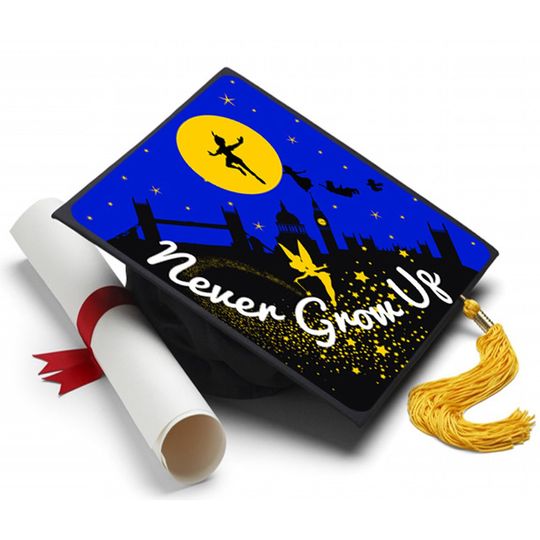 Peter Pan Graduation Cap Topper - Never Grow Up, Graduation Cap Decorations