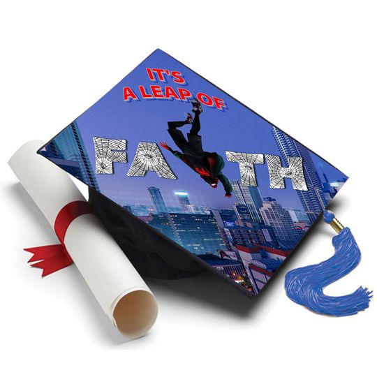 Spiderman Inspired Graduation Cap Topper - It's a Leap of Faith