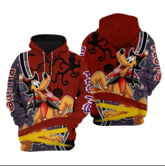 Pluto Dog Inspired Halloween Vibes Spooky Season 3D HOODIE Mother Day Gift