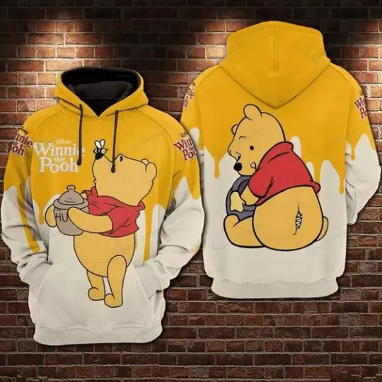 Lovely Pooh Bear Winnie The Pooh Mothers' Day Father's Day 3D HOODIE Best Price