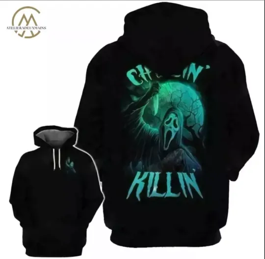 The Ghostface Horror Chilling Killing Halloween 3D HOODIE Mother Day Gift