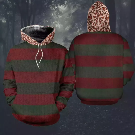 Freddy Krueger Cosplay Costume Halloween Scary Movie 3D HOODIE MOTHER DAY GIFT