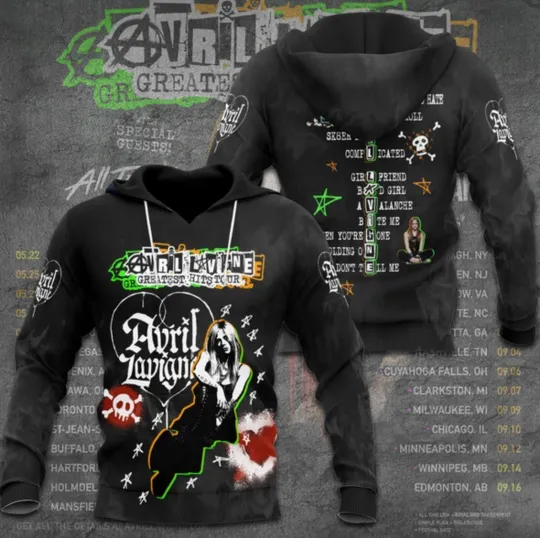 Avril Lavigne Hoodie 3d, gift for fan, mother day gift,hoodie