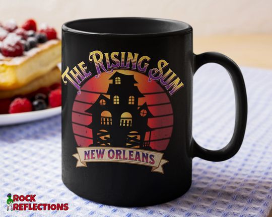 The Rising Sun Black Mug (Classic Rock Mug/Rock & Roll Mug Rock Music Lover Mug/Music Coffee Mug/Best Friend Mug/Mug for Best Friend)