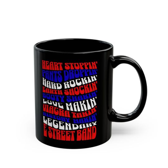 Bruce Springsteen E Street Band Intro Rock n Roll Vintage Retro Ceramic Mug, (11oz, 15oz)