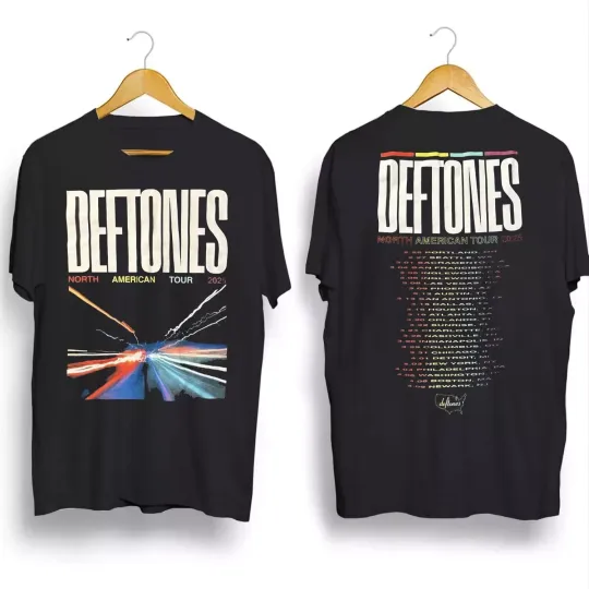 Deftone 2025 North American Tour Black T-Shirt Gifts Fan S-4XL