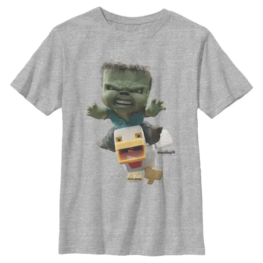 Boy's A Minecraft Movie Chicken Jockey T-Shirt