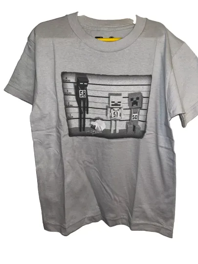 Minecraft Boys Shirt, Silver, XS