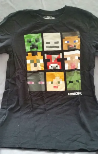 Discover MOJANG Official Graphic MINECRAFT Youth 14/16 Black T-Shirt Short Sleeve