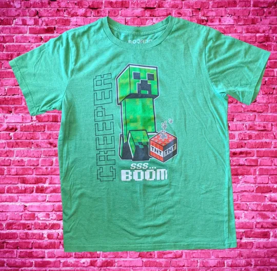 Mojang Studios Minecraft Creeper Green Short Sleeve T-shirt Children's XL