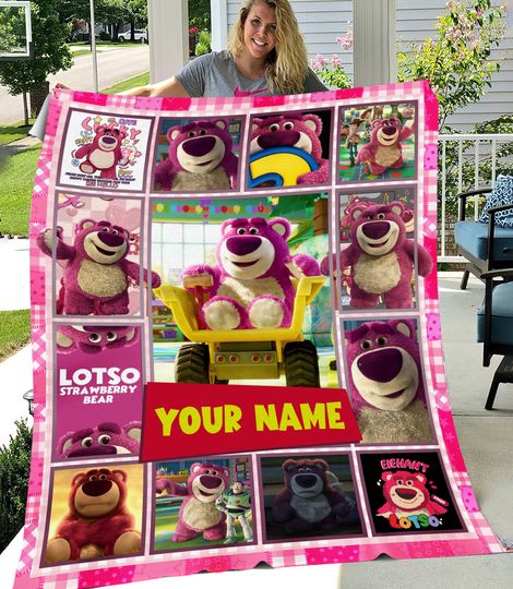 Personalized Disney Toy Story Blanket, Custom Lotso Toy Story Blanket, Toy Story Blanket