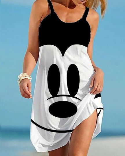Mickey Mouse Summer Sleeveless Dress for Women