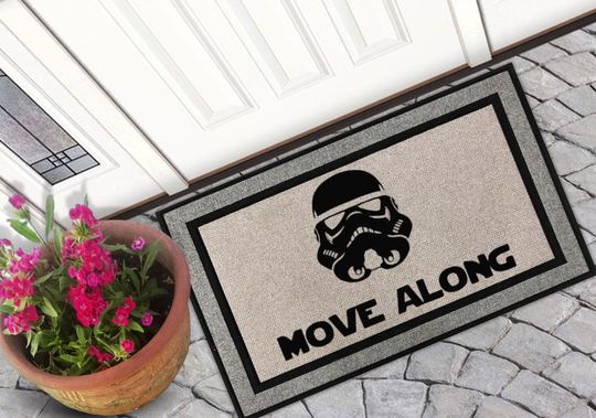 Star Wars Move Along Doormat - Stormtrooper Home Door Mat - Funny Porch Rug Decor