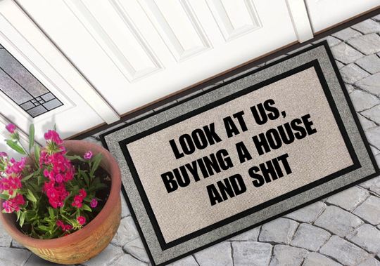 Look at Us Buying A House Doormat | Funny Housewarming Gift | Adulting Decor