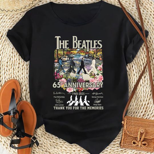 65th Anniversary The Beatles Signatures Shirt, Abbey Road The Beatles Band Shirt, Rock Band The Beatles Shirt, The Beatles Fan Gift Shirt