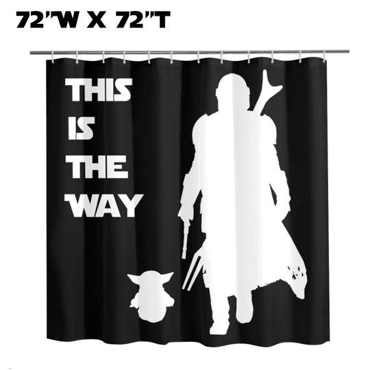 This Is The Way Fabric Shower Curtain - Star Wars Mandalorian & Grogu