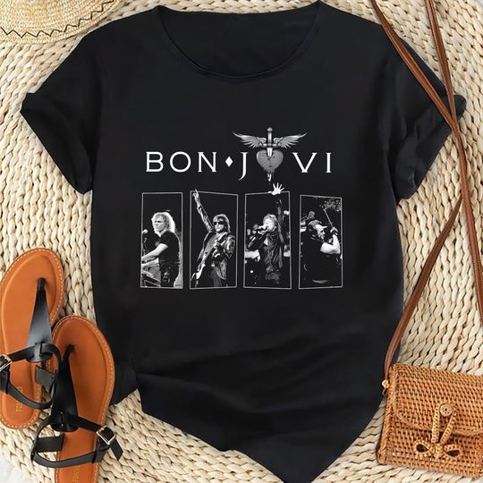 Bon Jovi Rock Band Graphic T-shirt, Bon Jovi 80s Vintage Shirt, Bon Jovi Concert Shirt, Graphic Bon Jovi Band Shirt, Bon Jovi Shirt Fan Gift