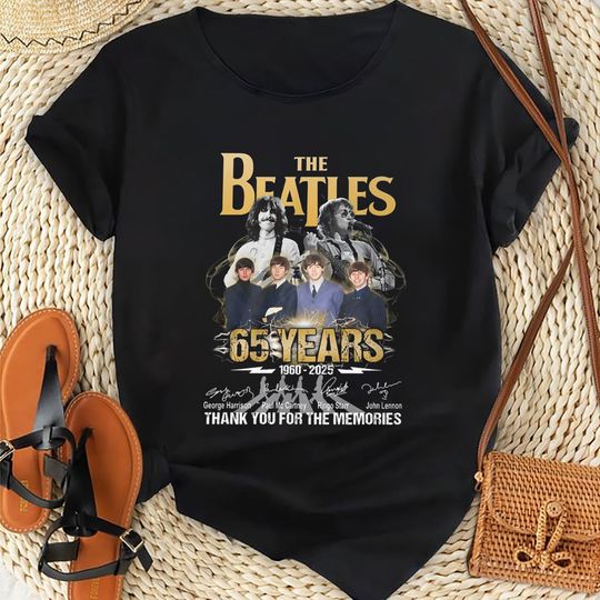 Signatures The Beatles Band 65 Years Shirt, Rock Band The Beatles 90s Vintage Shirt, The Beatles Fan Gift The Beatles Merch, The Beatles Tee