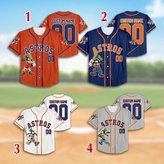 Goofy Dog Astros Baseball Team Baseball Jersey, Custom Goofy Dog Houston Baseball Team Jersey, Mickey Lovers, Baseball Fans