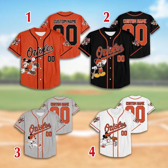Mickey Mouse Orioles Baseball Team Jersey, Custom Mickey Mouse Baltimore Baseball Team Jersey, Mickey Lovers, Baseball Fans