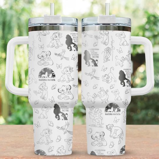 Disney Lion King  Engraved Tumbler, Hakuna Matata 40oz Tumbler, Animal Kingdom Laser Tumbler, Simba Timon Pumbaa Tumbler Cup