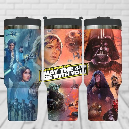 Star Wars 40oz Tumbler, May The Fourth Be With You Insulated Tumbler, Darth Vader Tumbler Cup, Jedi Fan Gift, Galaxy Party Gift