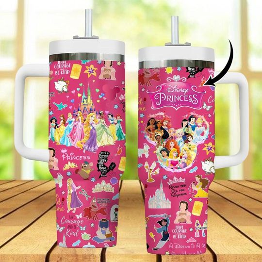 Disney Princess Tumbler 40oz, Magic Castle Water Tumbler, Tiana Bella Snow White Tumbler, Princess Cup For Girl Trip 2025