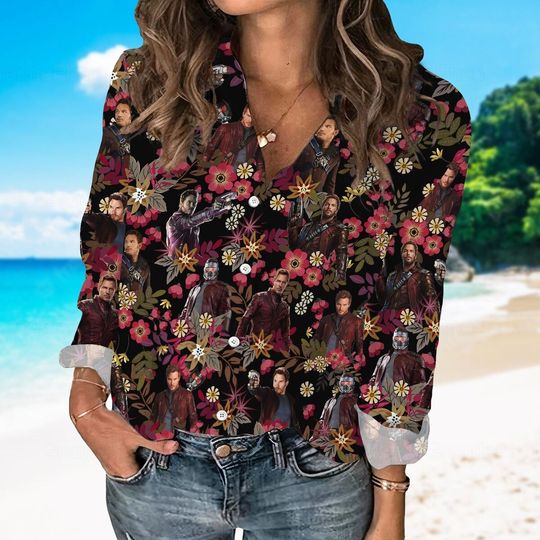 Star Lord Linen Shirt, Star Lord Shirt, Galaxy Volume 3 Shirt, Guardians Of Galaxy, Linen Blouse, Marvel Shirt, Women Blouse Shirt