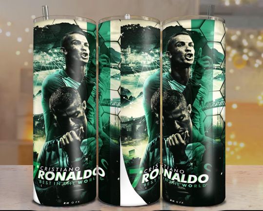 Cristiano Ronaldo CR7 Portugal Edition Tumbler Wrap 20oz  Sublimation Design for Skinny Tumbler