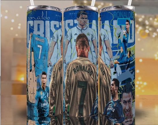 Ronaldo cr7 tumbler wrap  | 20oz skinny tumbler   Ready to Print
