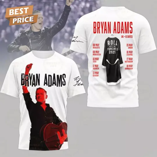 Discover Bryan Adams Roll With The Punches 2025 3D T-Shirt