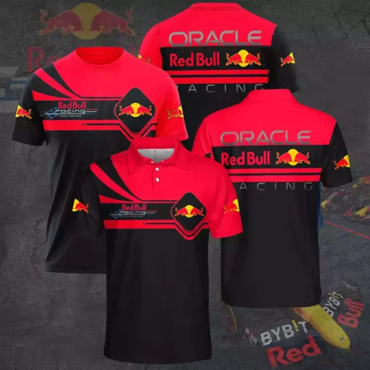 Discover Men's RBull Formula 1 Oracle Racing Team AOP 3D Polo Shirt 3D T-Shirt
