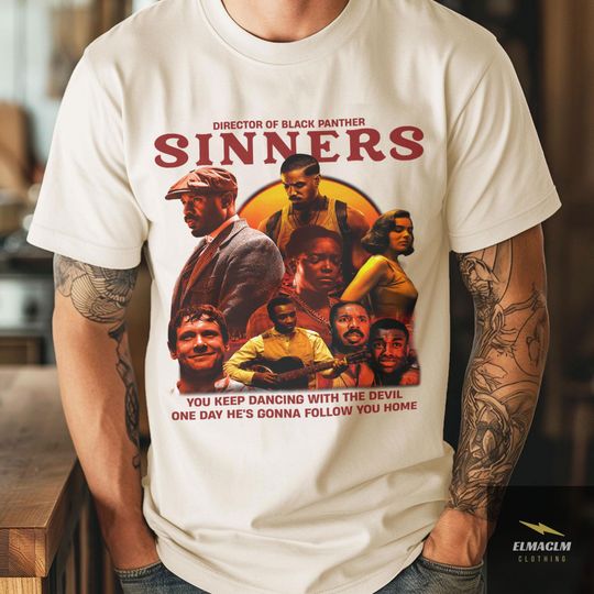 Sinners Movie T-shirt (2025) Unisex Horror Action Film Tee, Favorite Film 2025 Shirt, Gift For Him, Gift For Fan